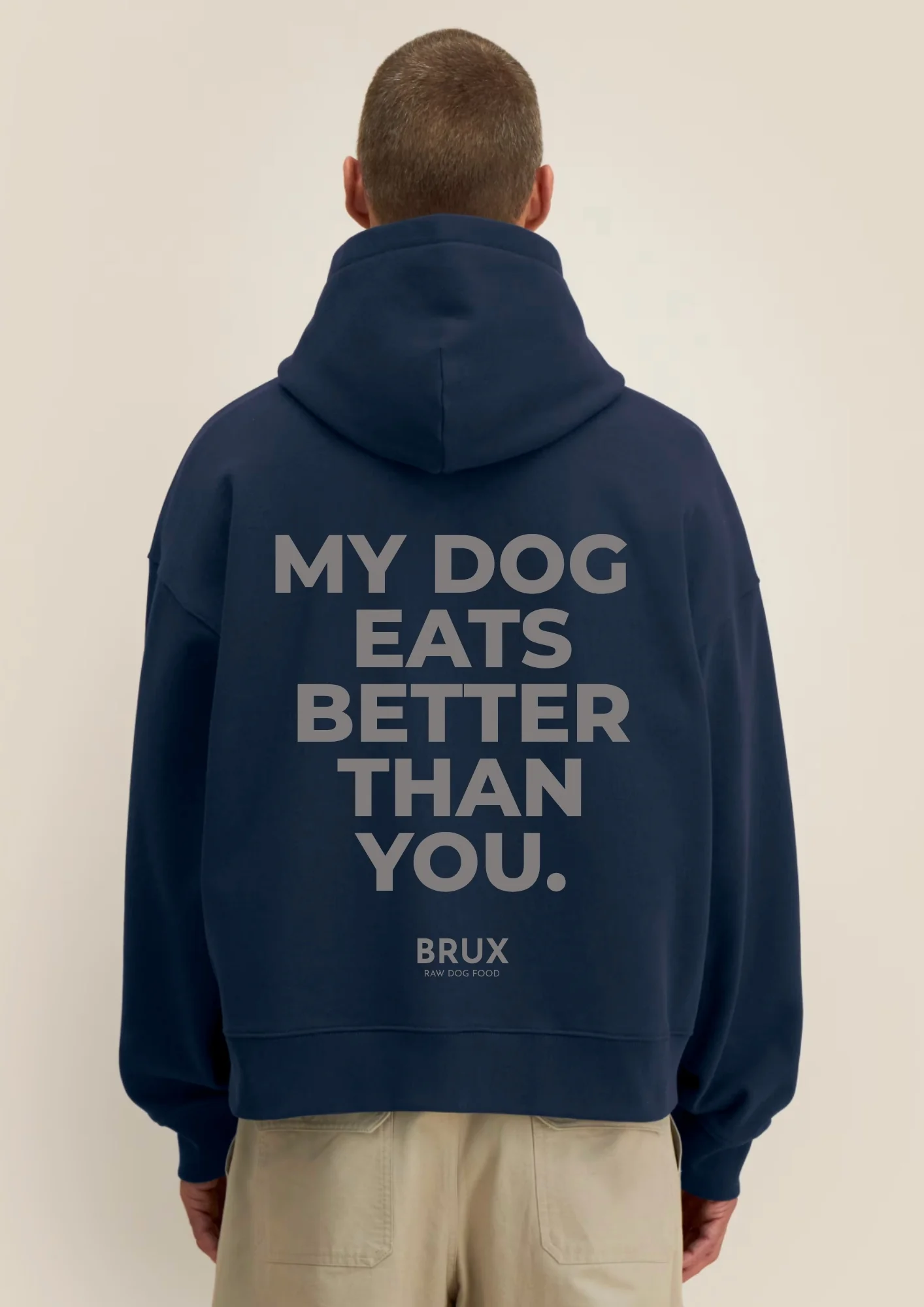 BRUX Zip-Up Hoodie - French Navy - Attēls 4