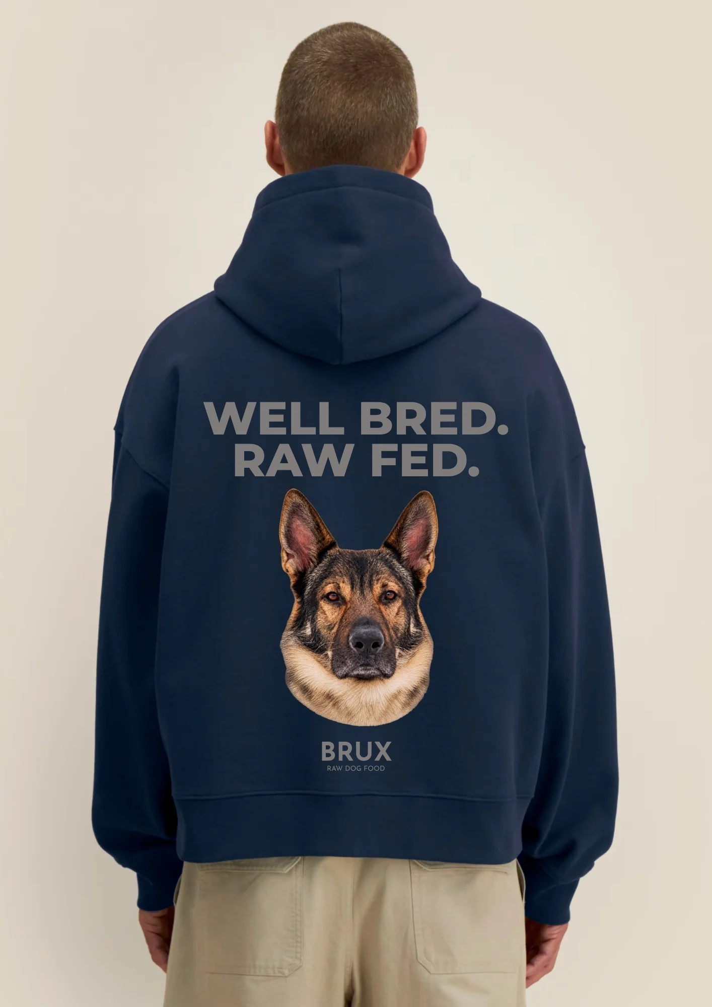 BRUX Zip-Up Hoodie - French Navy - Attēls 5