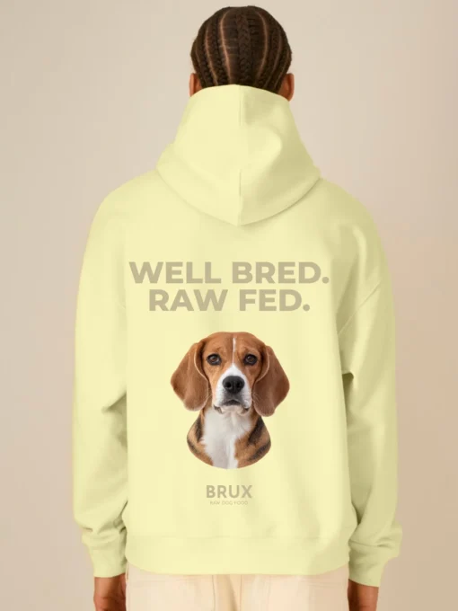 brux hoodie yellow well bred raw fed