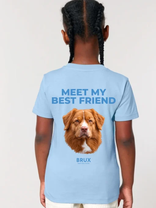 brux kids tshirt blue meet my best friend